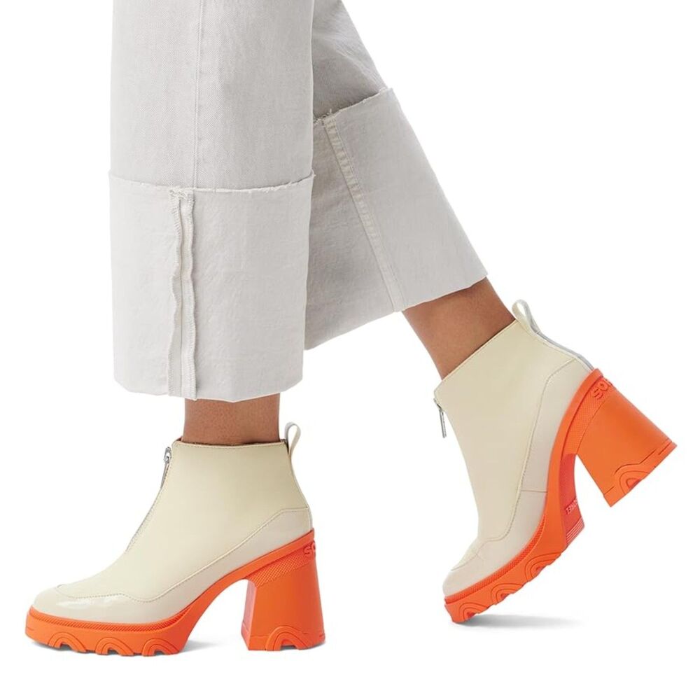 Sorel Brex Heel Zip Boot - Cream/Orange 11